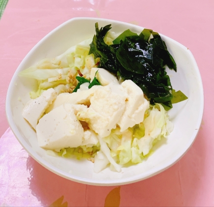 豆腐と長芋とわかめの中華サラダ