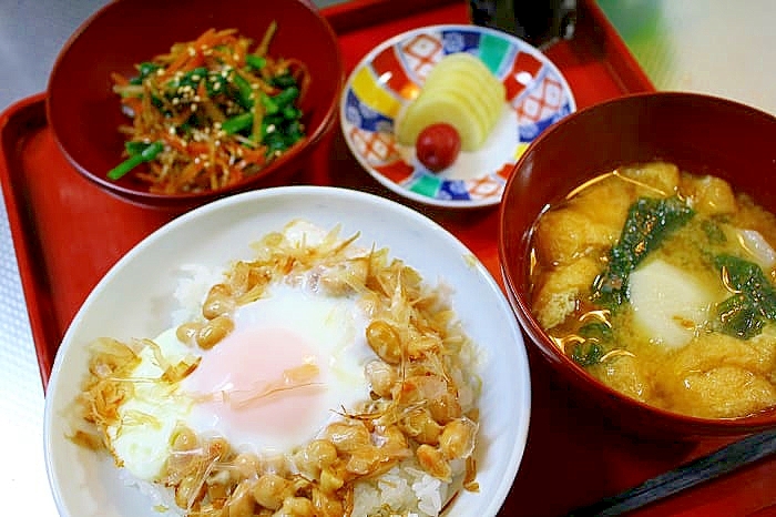 焼き納豆どんぶり＊ツナいり