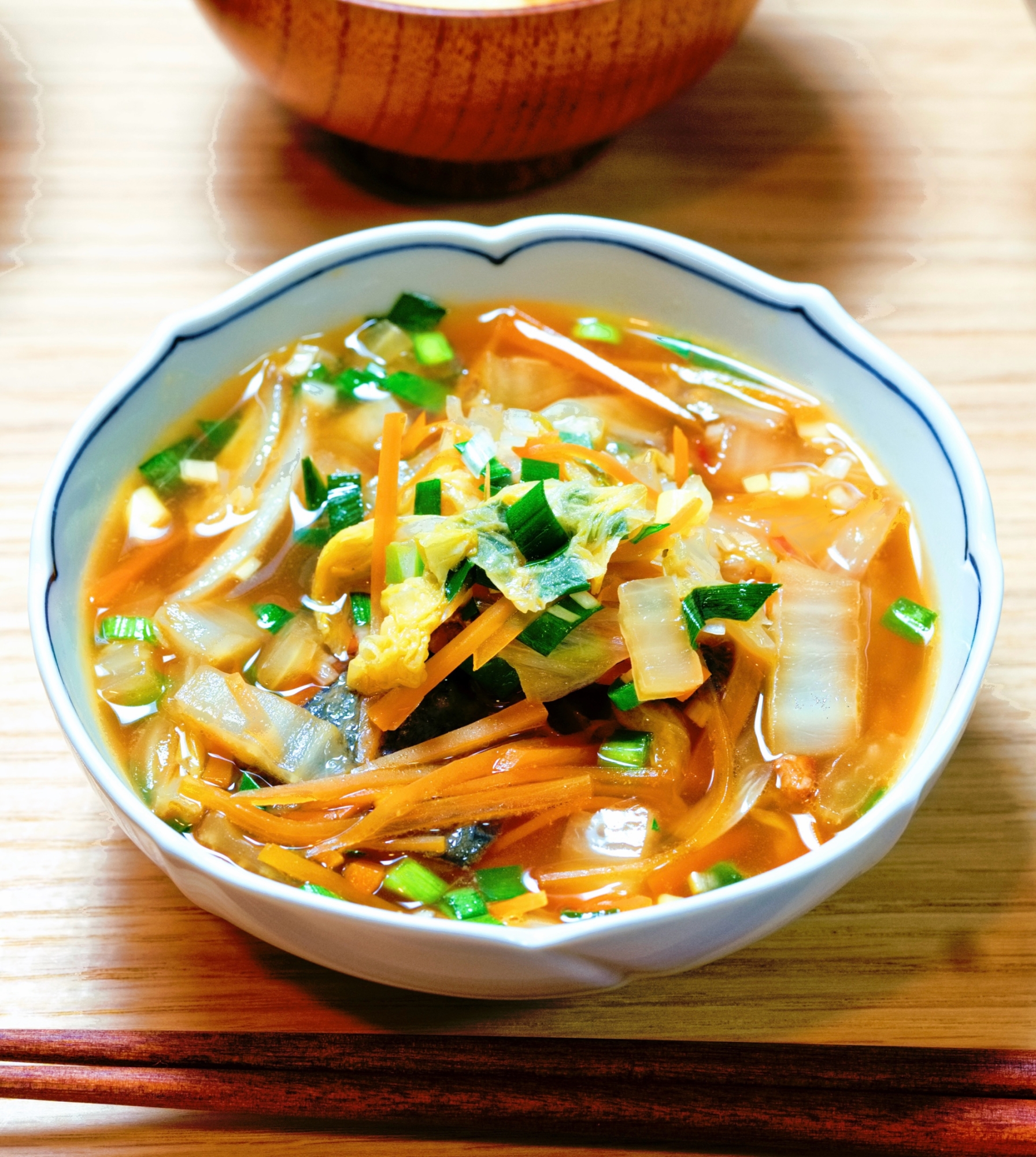 さば、白菜、にらの韓国風スープ煮【朝鮮・主菜】