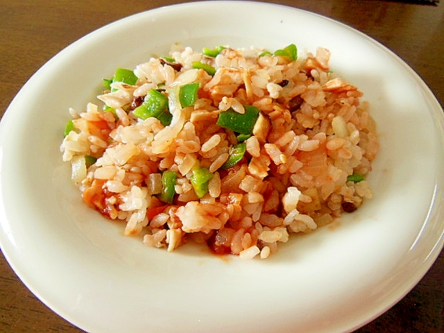 雑穀ご飯で！バター風味のチキンライス