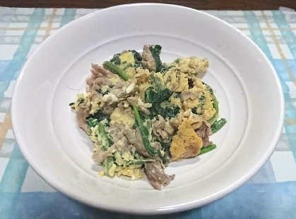 ♪味霸におまかせ♡豚肉とほうれん草の玉子炒め♪