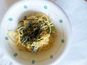 のり入りパスタ　「バジルと野菜のパスタ」