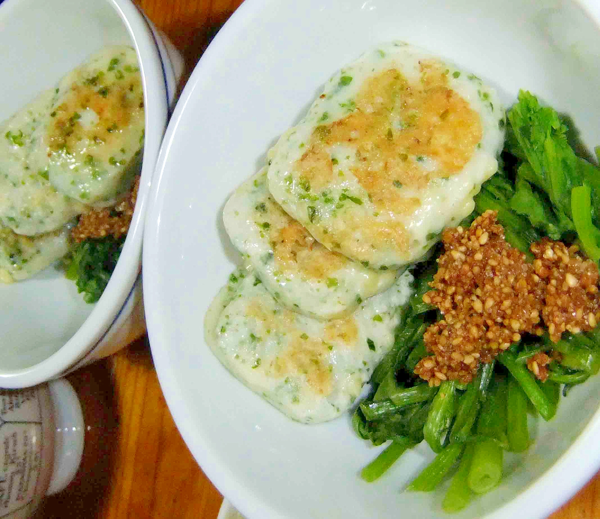 春菊とはんぺんの胡麻醤油