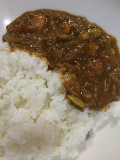 ベーコンと枝豆のカレーライス