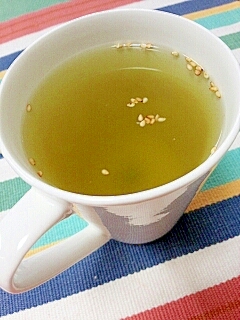 キューちゃんで☆青汁緑茶♪