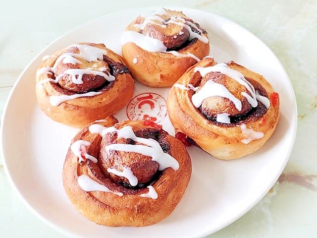 スタンドミキサーで！チェリーのシナモロール風♪