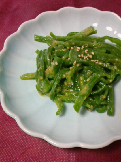 作り置きおかず♪ピーマンのごま味噌和え