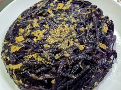 紫色のジャガイモ（シャドークイーン）で作ったので、すごい色になりました。が、もっちりとして美味しかったです。ありがとうございました。