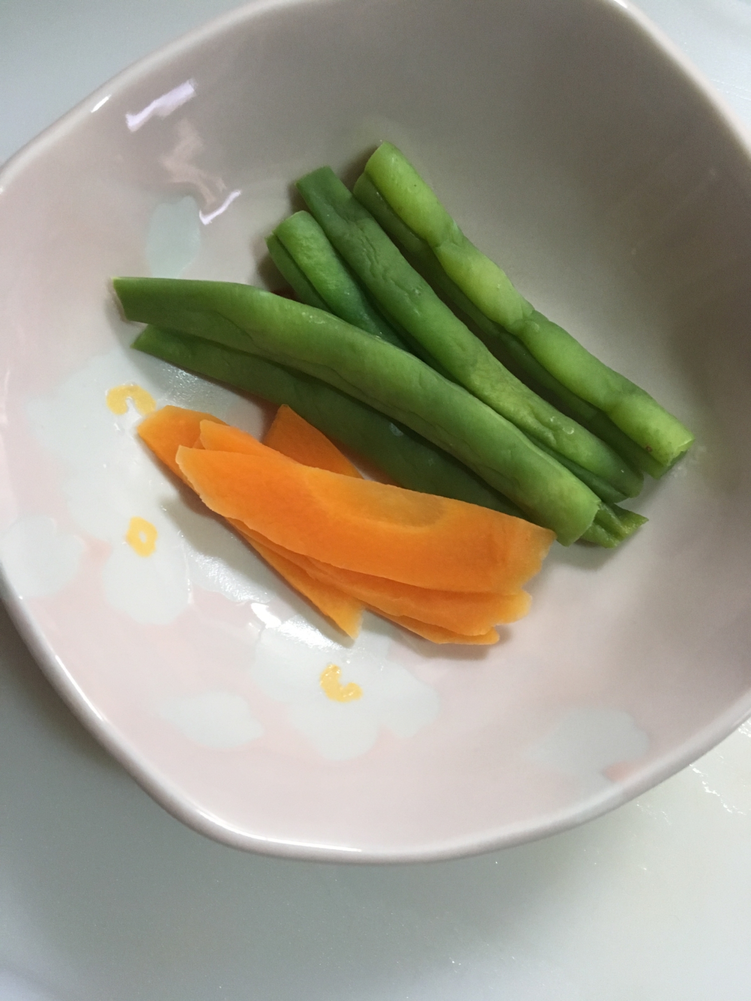 いんげんと人参の温野菜(^○^)