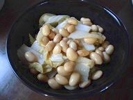 さっぱり美味しい水煮大豆と白菜のお浸し