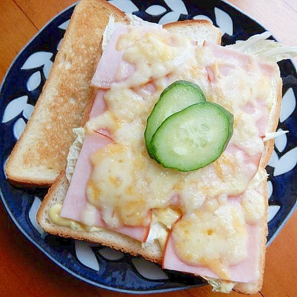 ５分！？白菜の葉で❤ロースハムのホットサンド♪