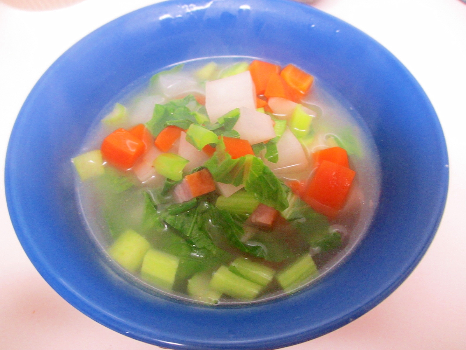 圧力鍋で大根と小松菜のスープ