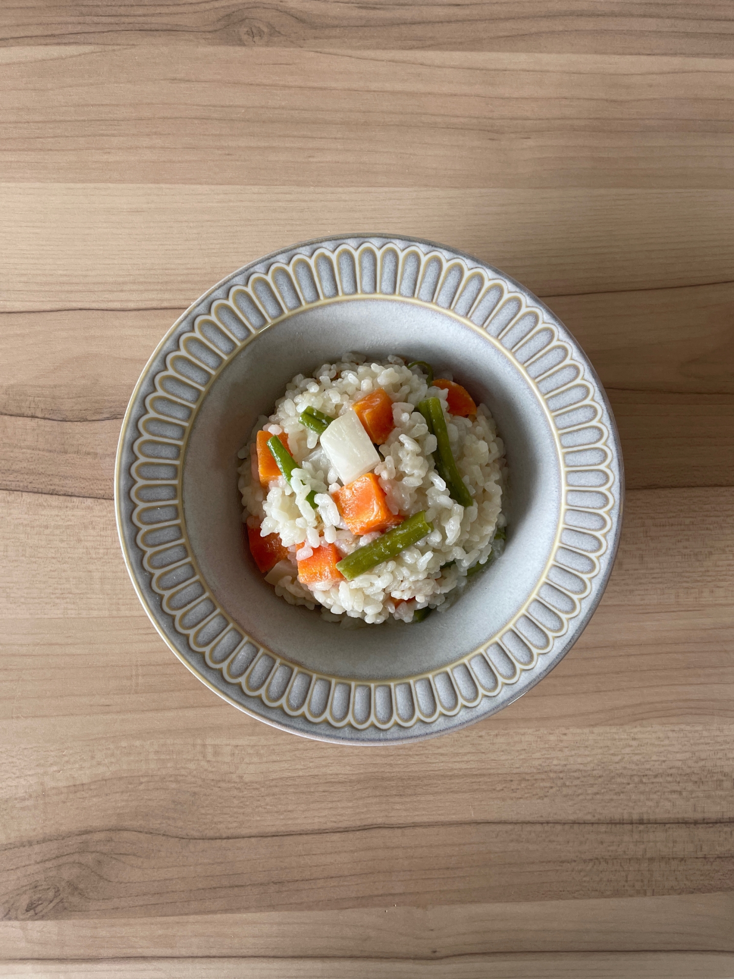 大根と人参の白ねりごまいんげんご飯