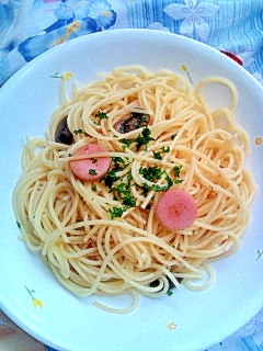＜覚書＞きのこと魚肉ソーセージのスパゲッティ