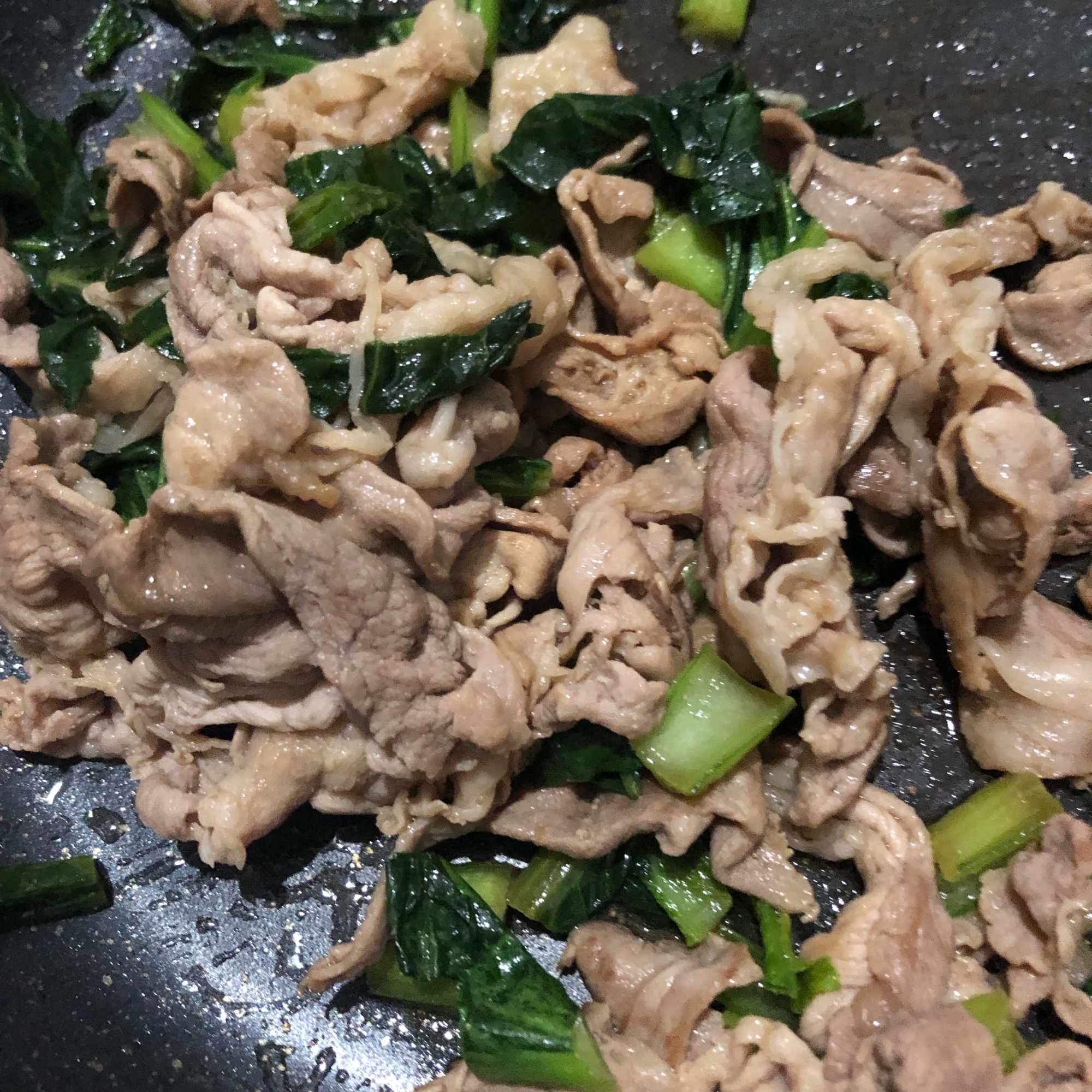 豚肉と小松菜炒め