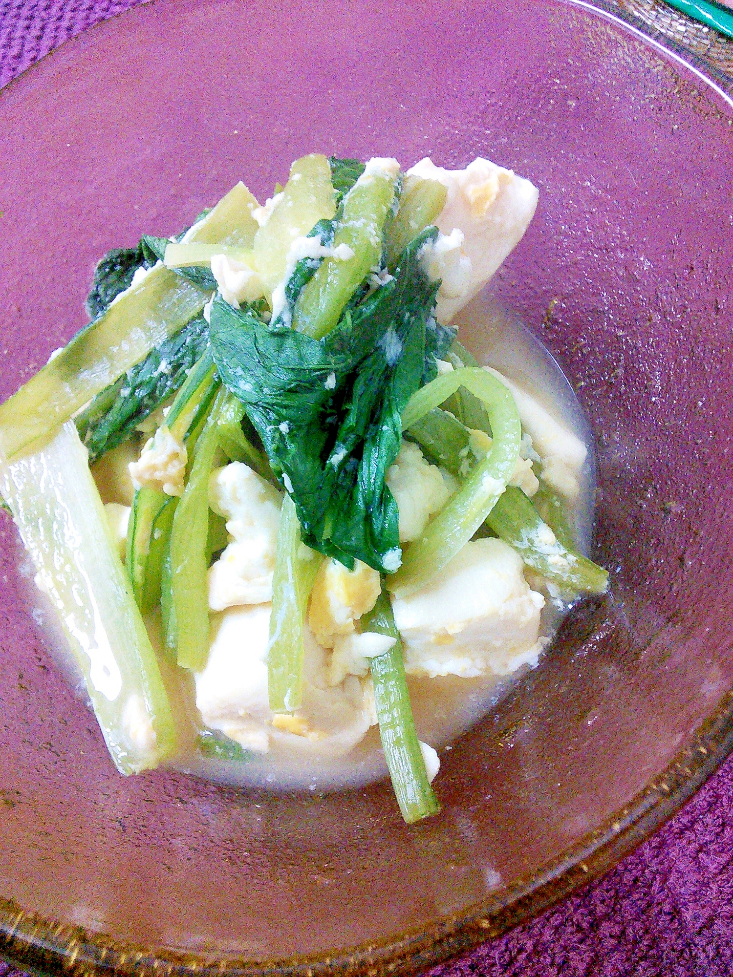 小松菜とお豆腐の優しい煮びたし