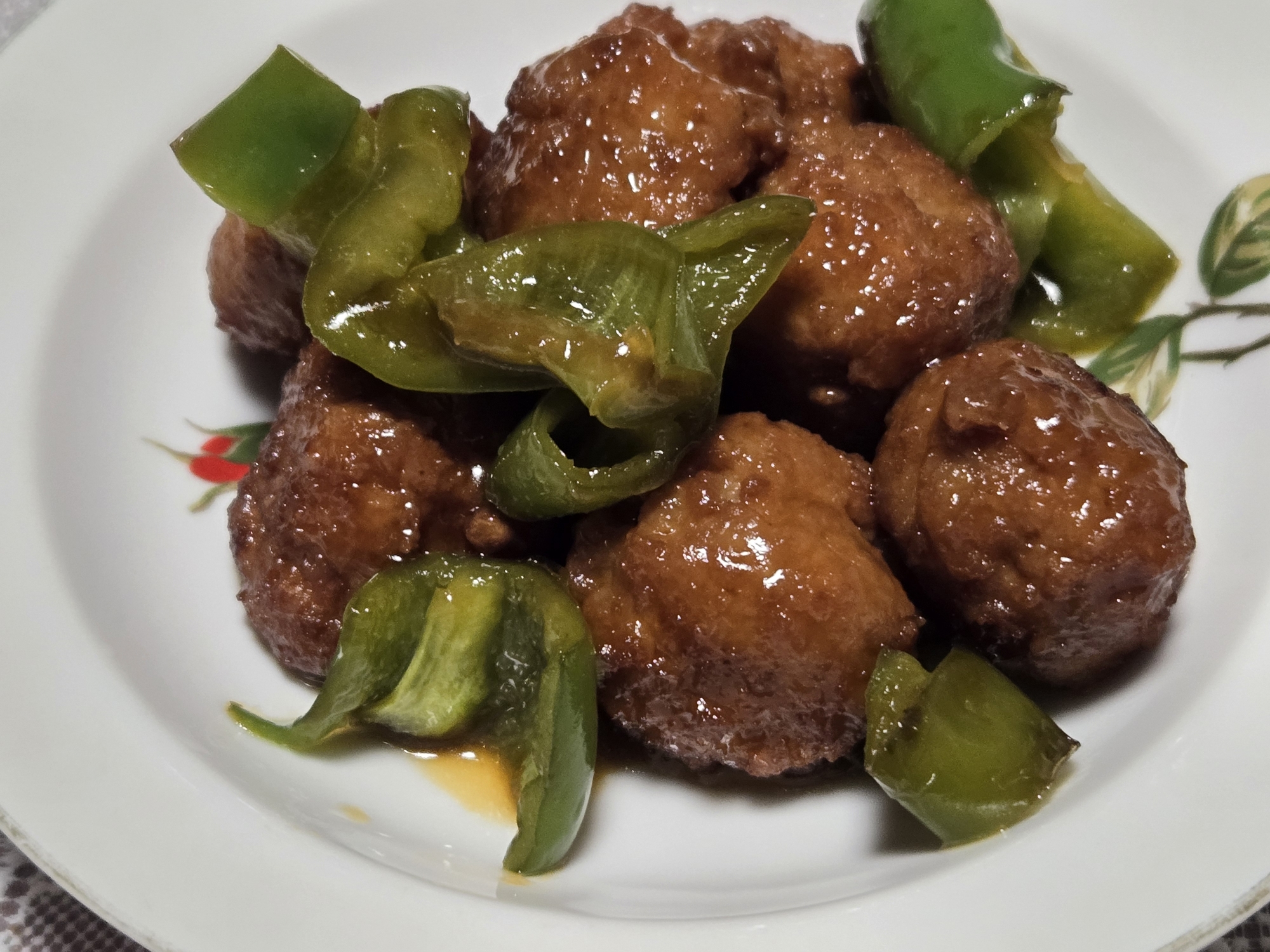 甘酢肉団子炒め