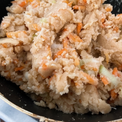 ネギも入れました！味噌汁の卯の花バージョンという感じ＋お酢の風味もあり、とても美味しかったです☺︎︎︎︎