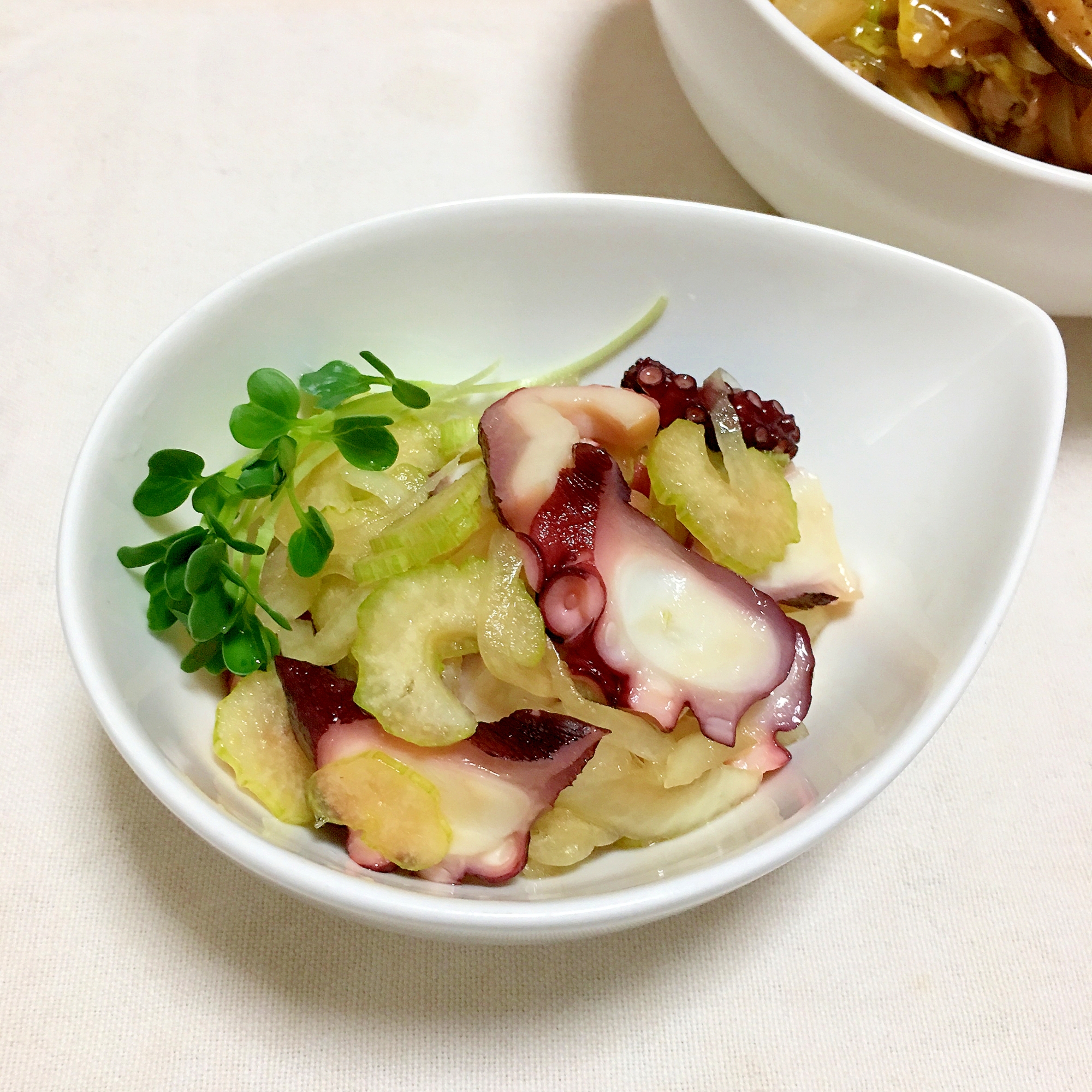 タコと玉ねぎセロリのすし酢醤油マリネサラダ♡