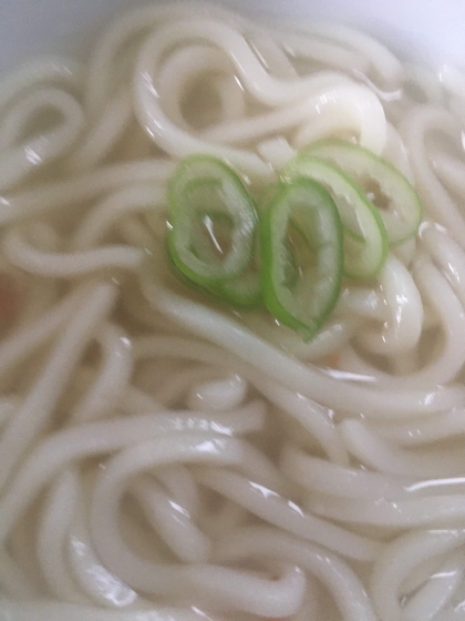 水炊きの残りスープで♪ラー油が香る♪あったかうどん