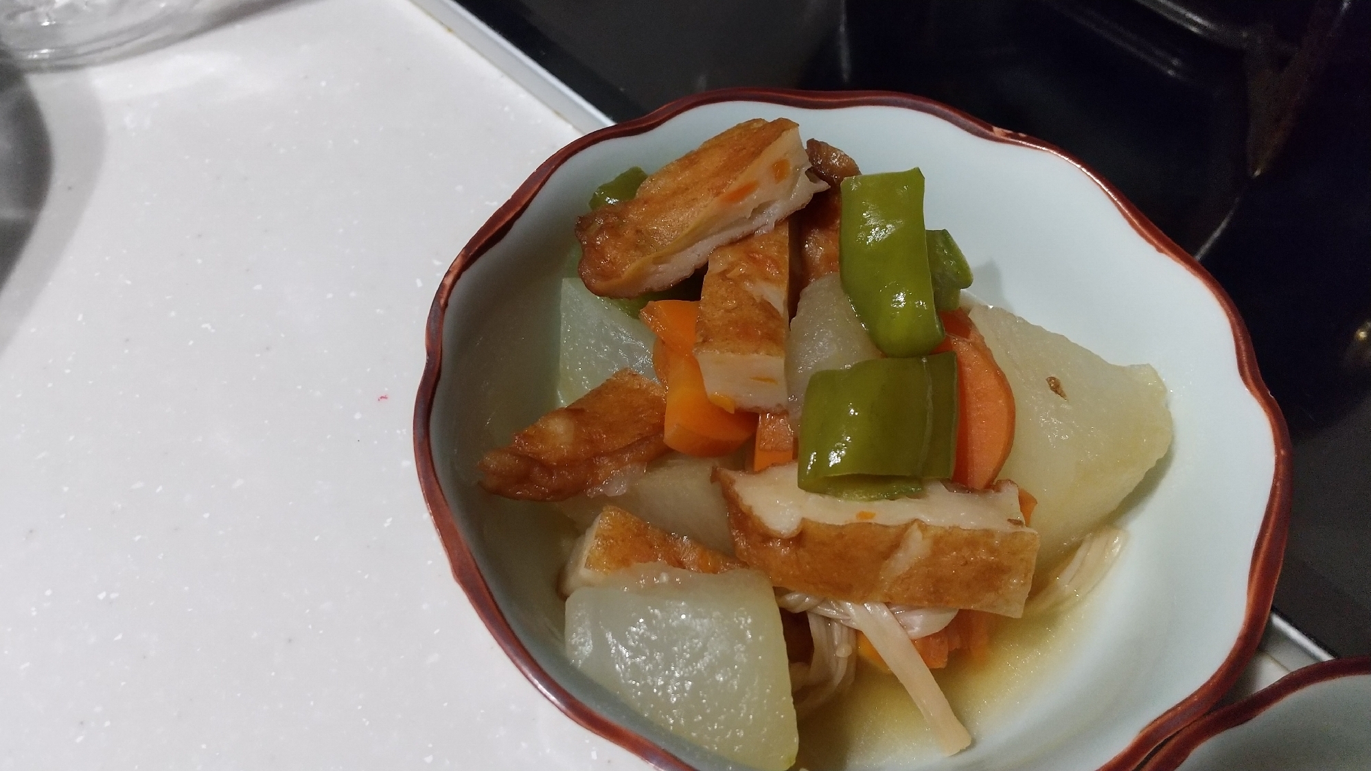 簡単に副菜❗️冬瓜と丸てんと野菜の煮物