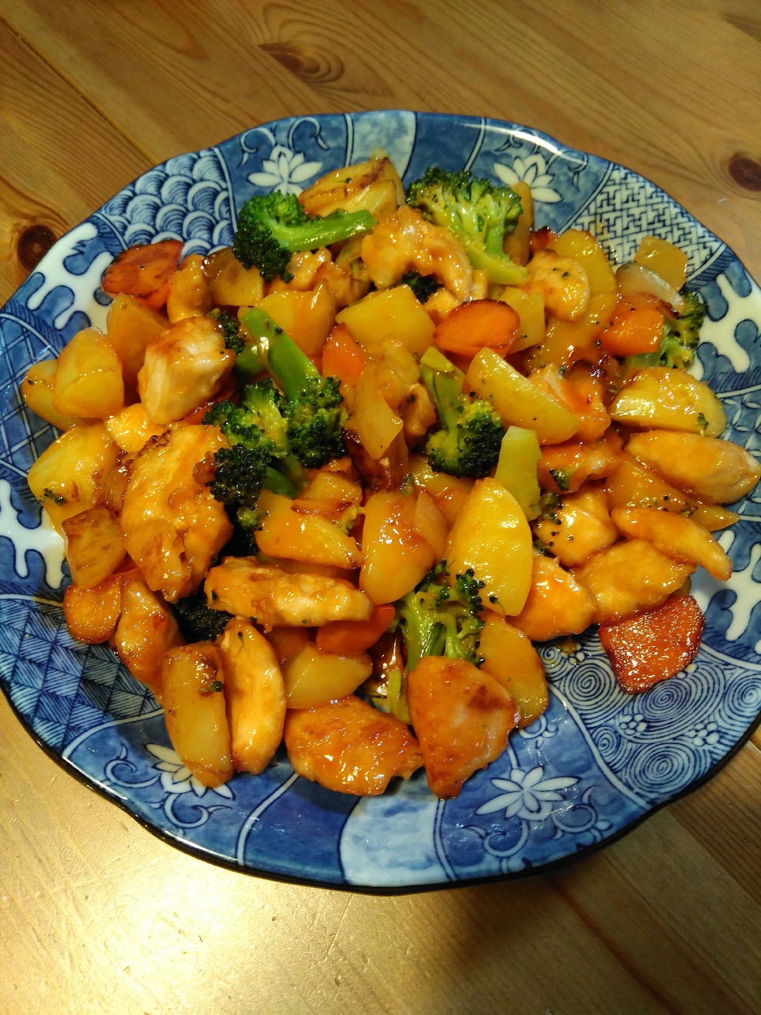 鶏むね肉とポテトのケチャップ炒め