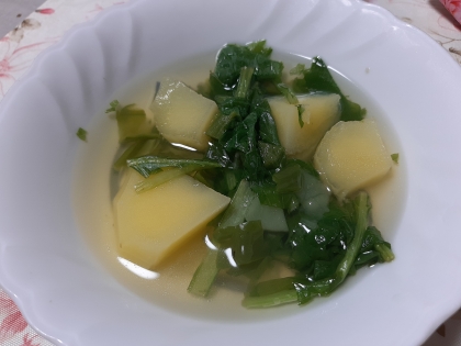 ビタミン補給☆じゃがいもと小松菜とパプリカのスープ
