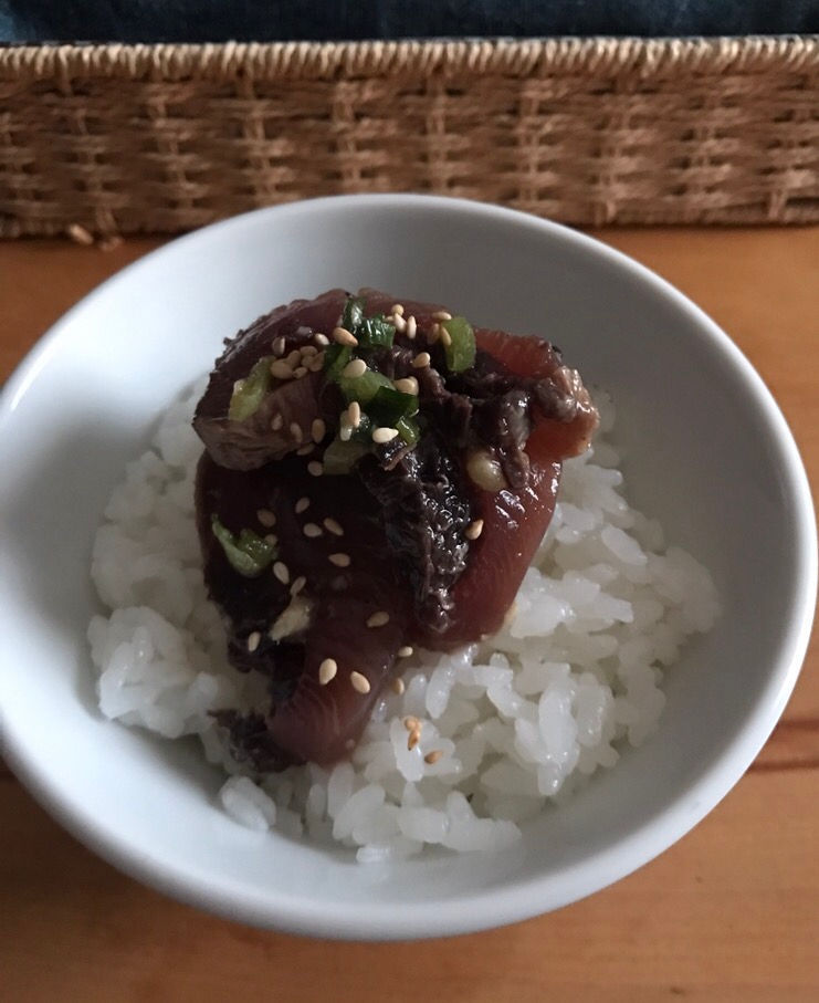 鰹のたたきの味噌和えごはん