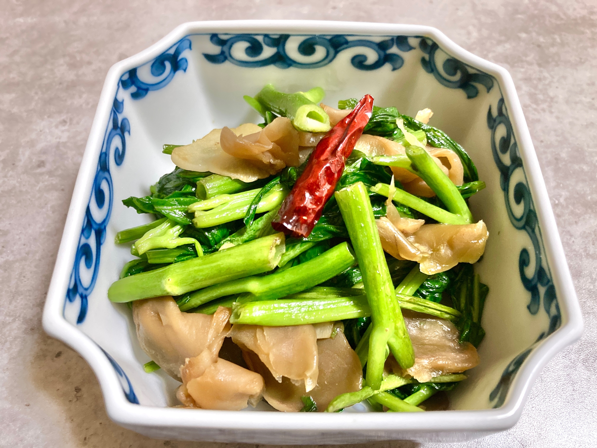 空芯菜とザーサイのチャキチャキ中華炒め