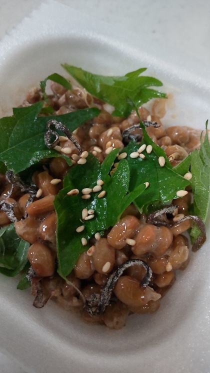 大葉塩昆布ごまの納豆