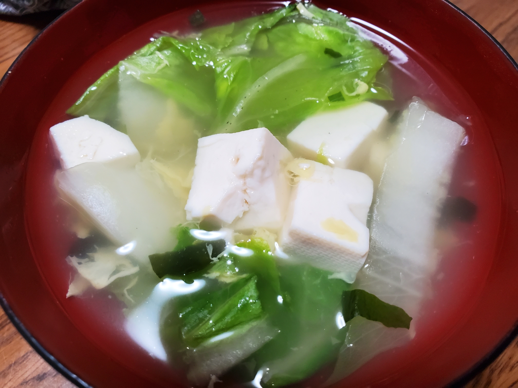 白菜と豆腐の生姜スープ