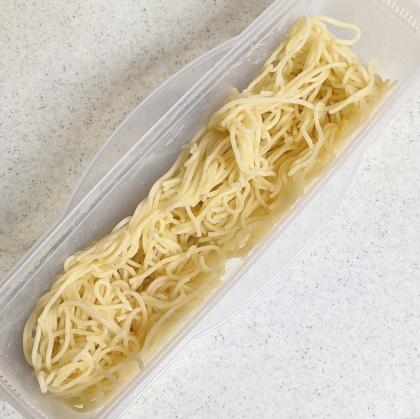 レンジで☆まるで生パスタ！〜水漬けパスタの茹で方〜