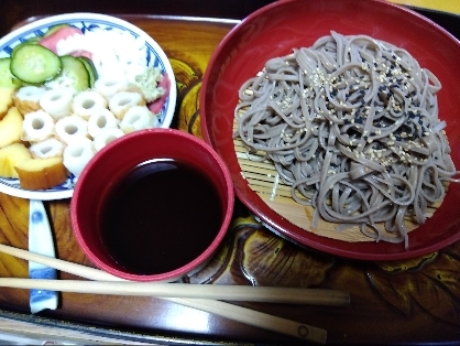 暖房つけながら冷やし蕎麦です（笑）
別皿でスミマセン！