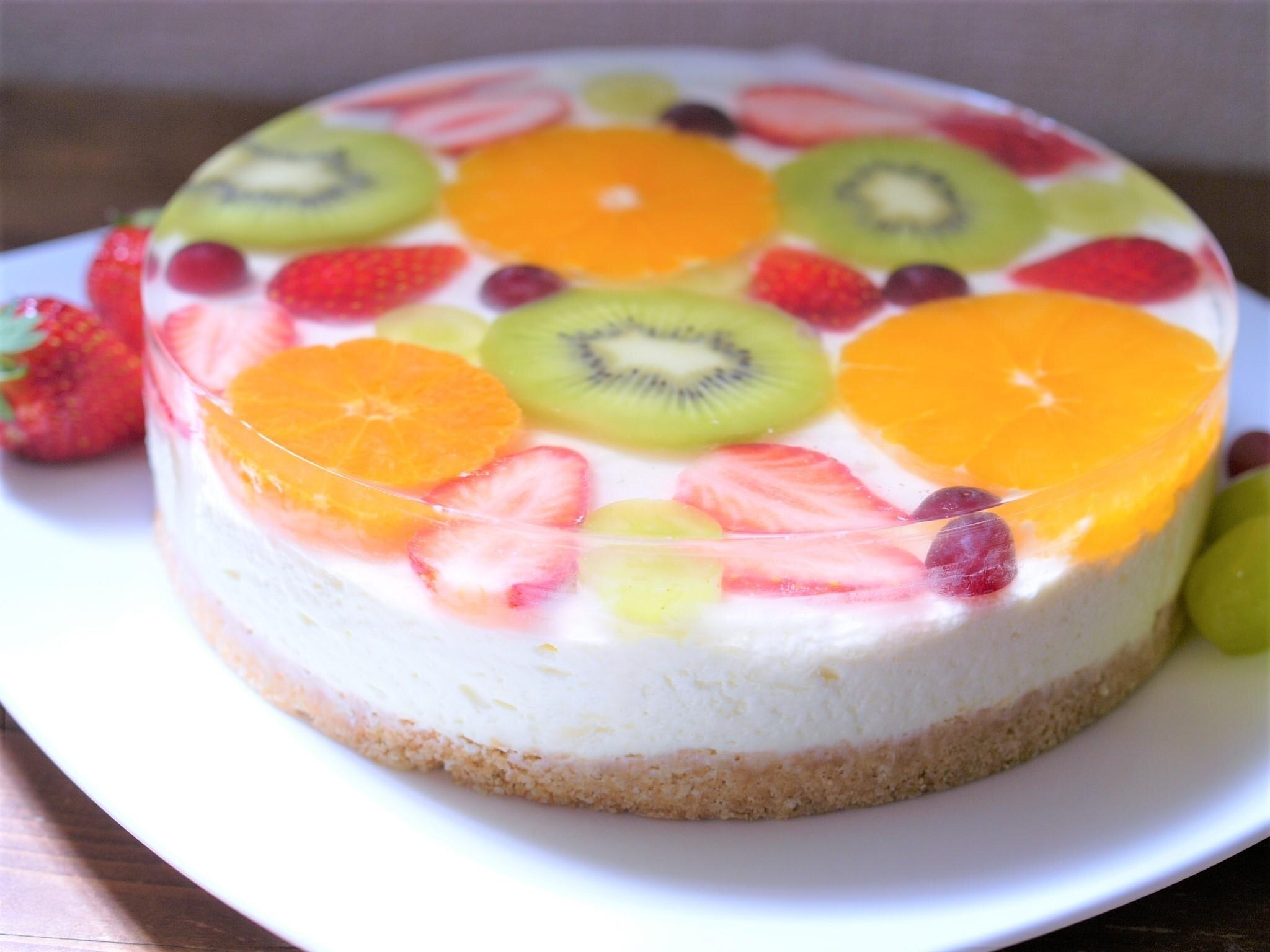 水玉フルーツ レアチーズケーキ