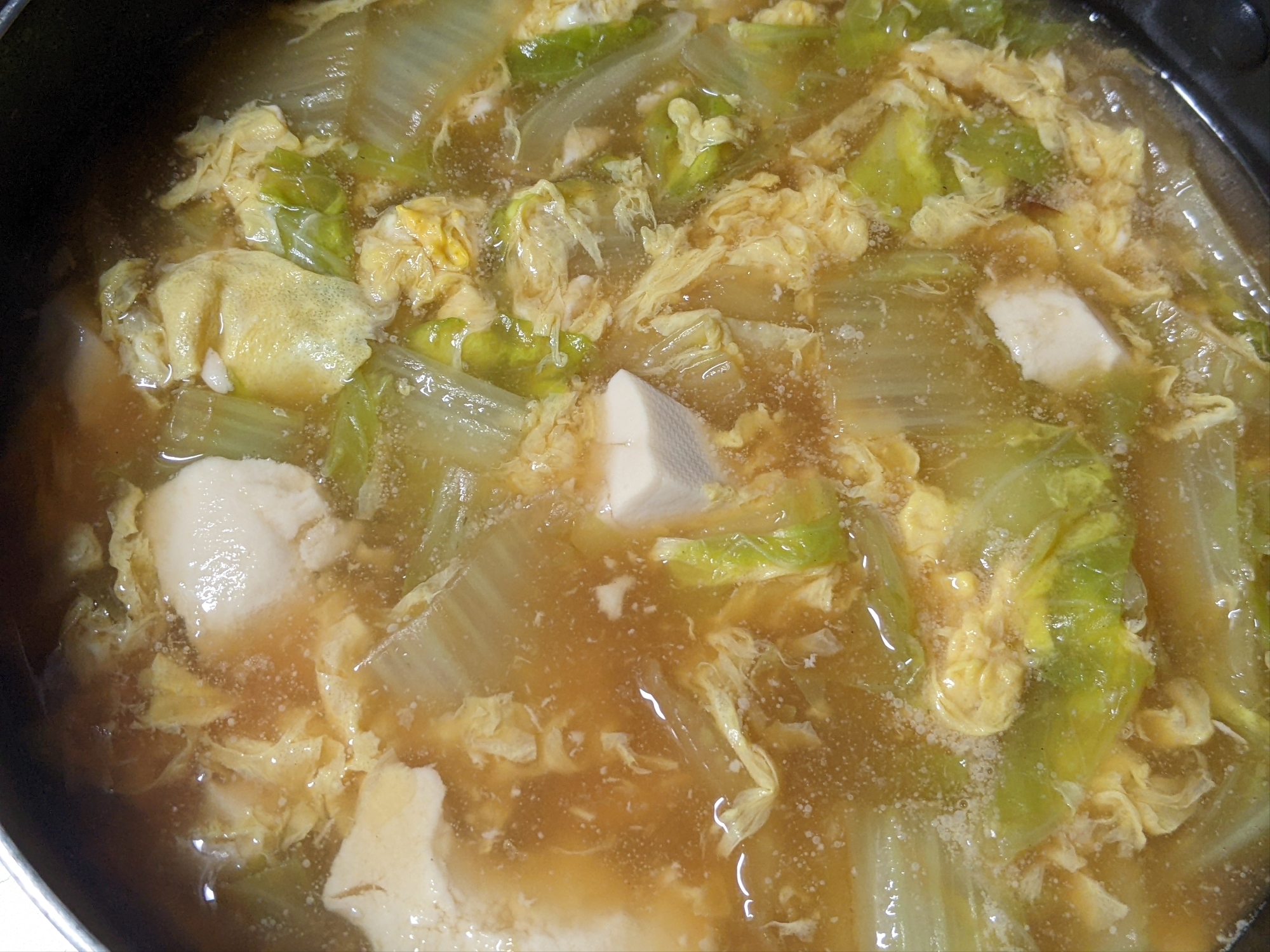 白菜と豆腐の卵スープ