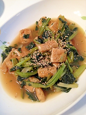 冷凍小松菜と揚げの煮びたし