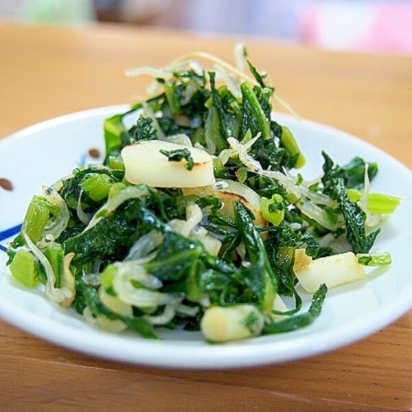 大根間引き菜のじゃこ炒め レシピ 作り方 By よっちごはん 楽天レシピ 大根間引き菜のじゃこ炒め レシピ 作り方 By よっちごはん 楽天レシピ