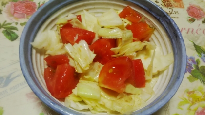 たくさん食べられる♡簡単♡キャベツとトマトのサラダ
