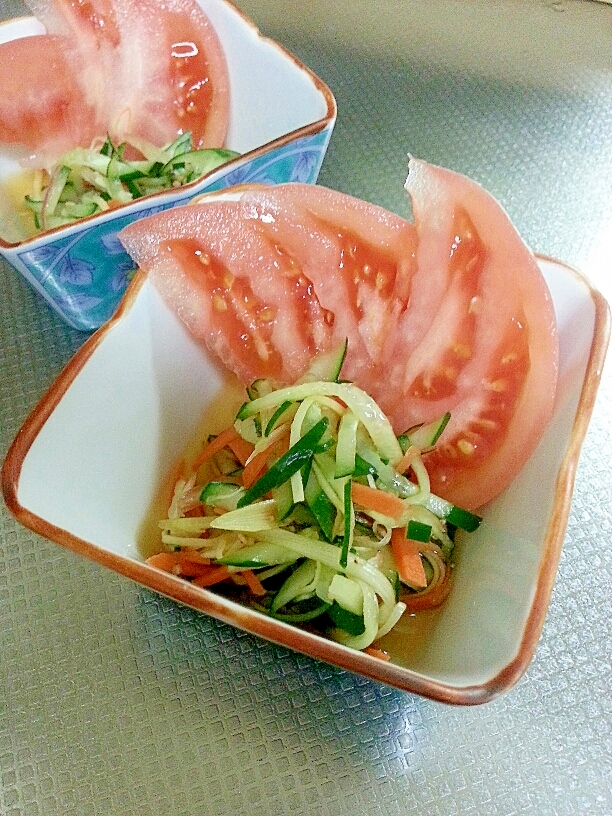 香味野菜で酢の物サラダ