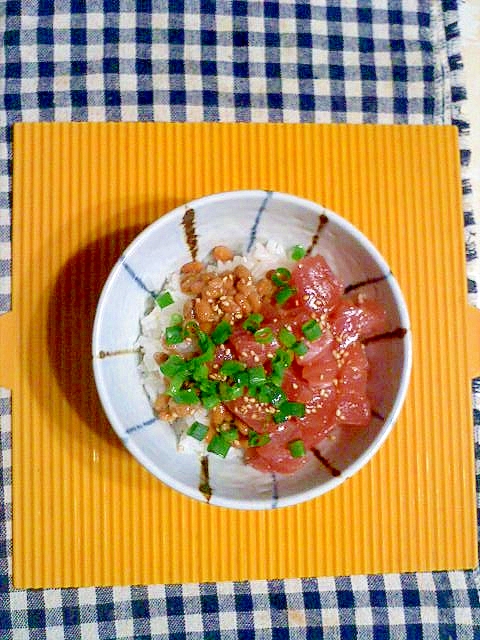 マグロのナムルと納豆の丼♪