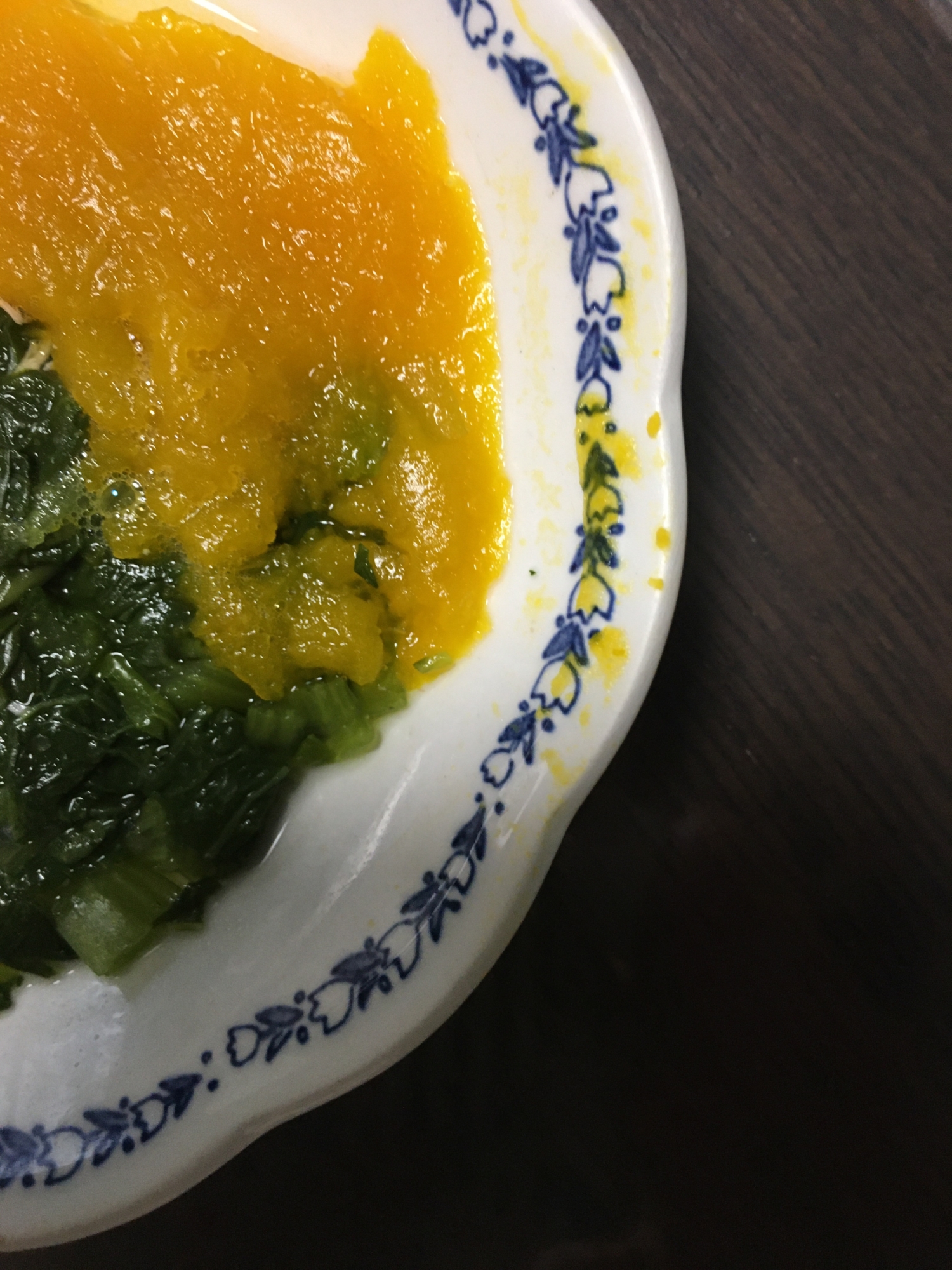 ⁑離乳食カミカミ期⁑かぼちゃと青菜のサラダ