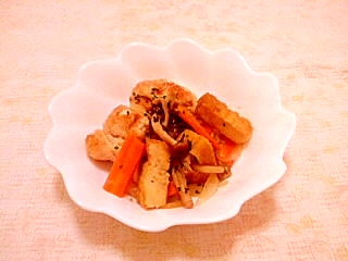鶏ムネ肉と野菜の照り焼き炒め