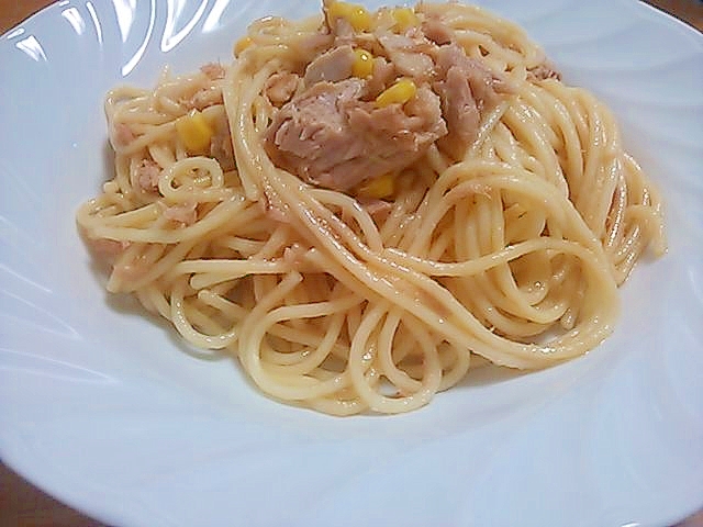 超簡単！！ツナ缶とコーンの和風パスタ