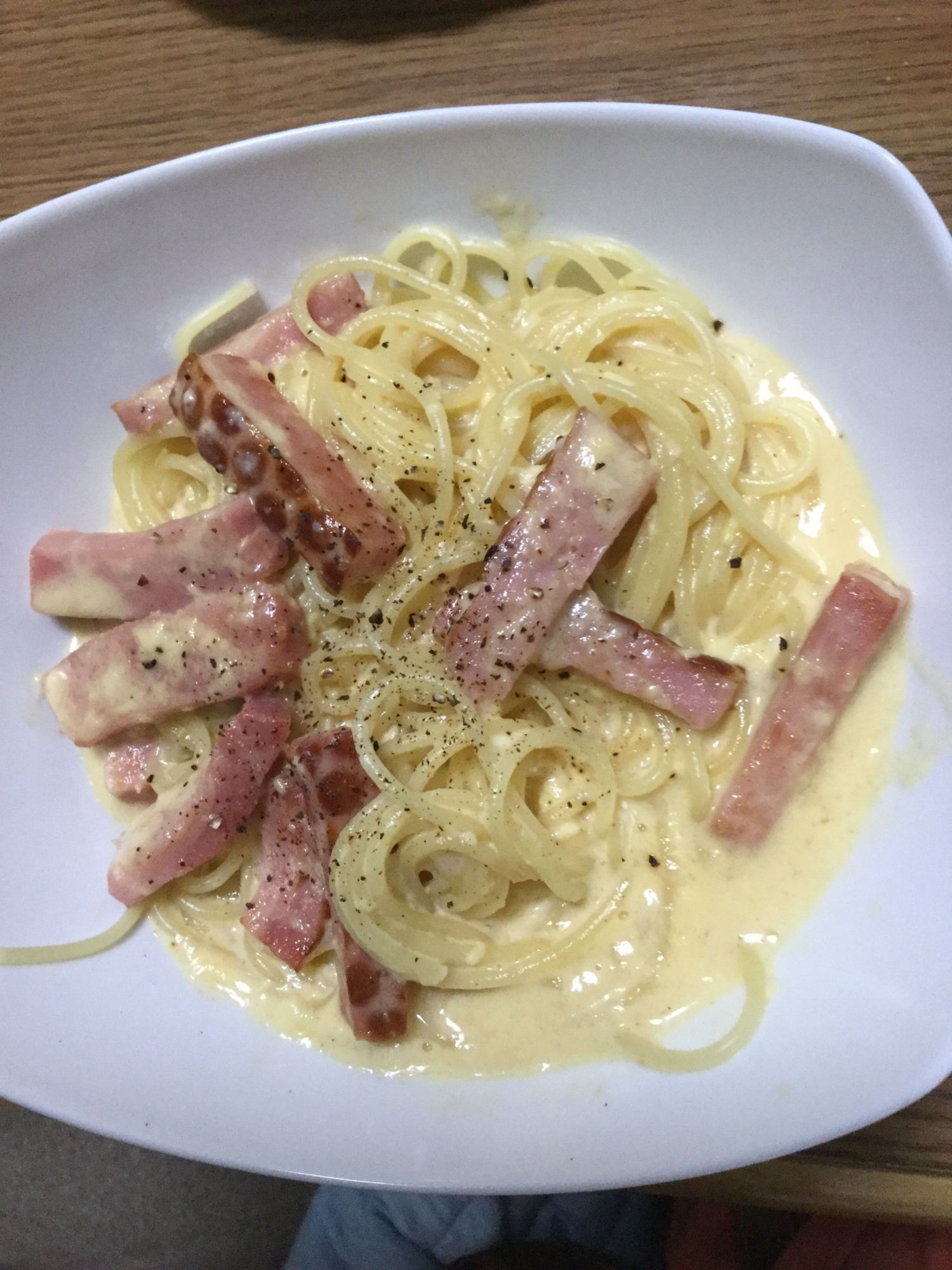 トリュフ塩で⭐️濃厚カルボナーラ