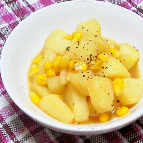 あと一品に じゃがいもとコーンのバター醤油煮 レシピ 作り方 By Mama Papa 楽天レシピ