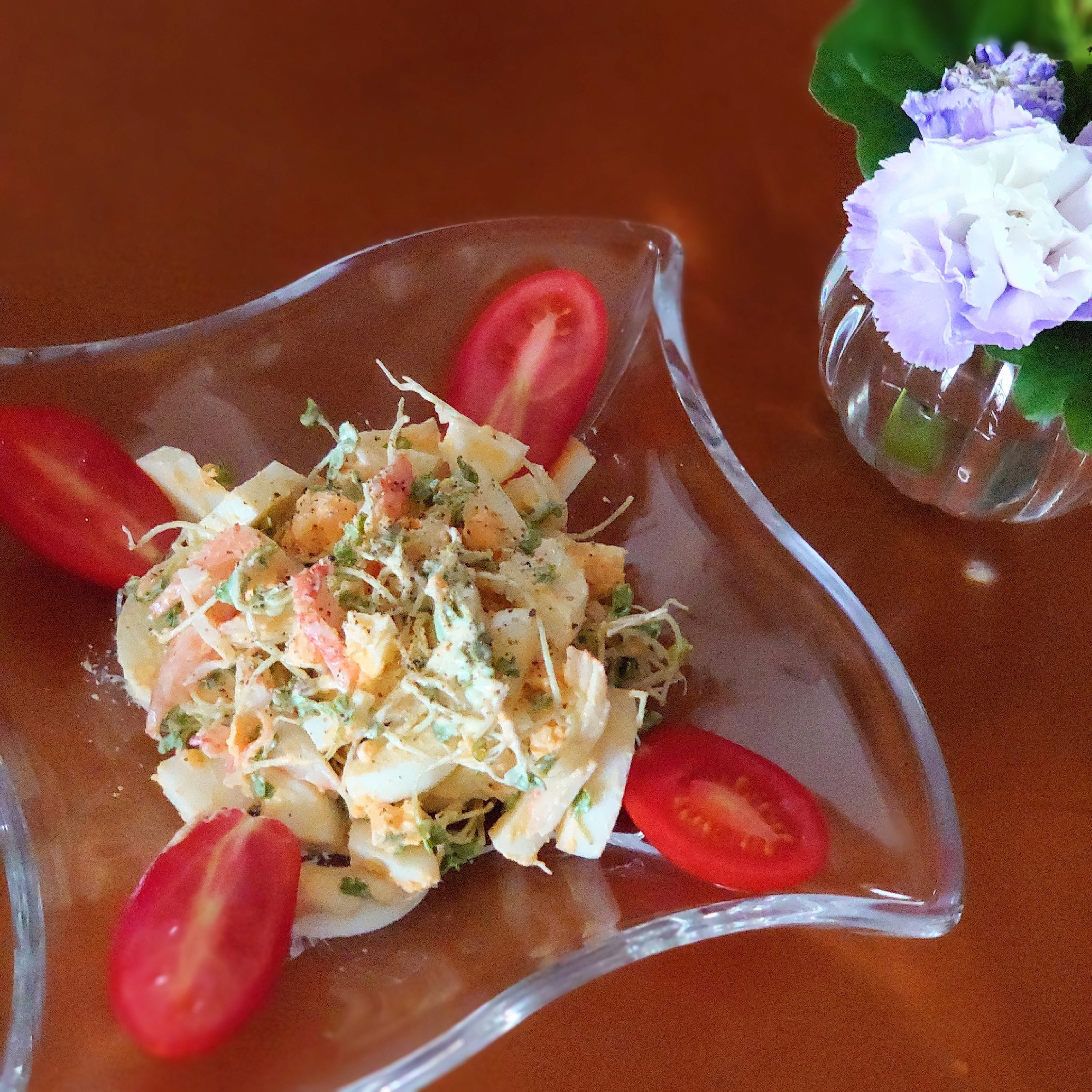 ほぼカニとスプラウトの卵サラダ