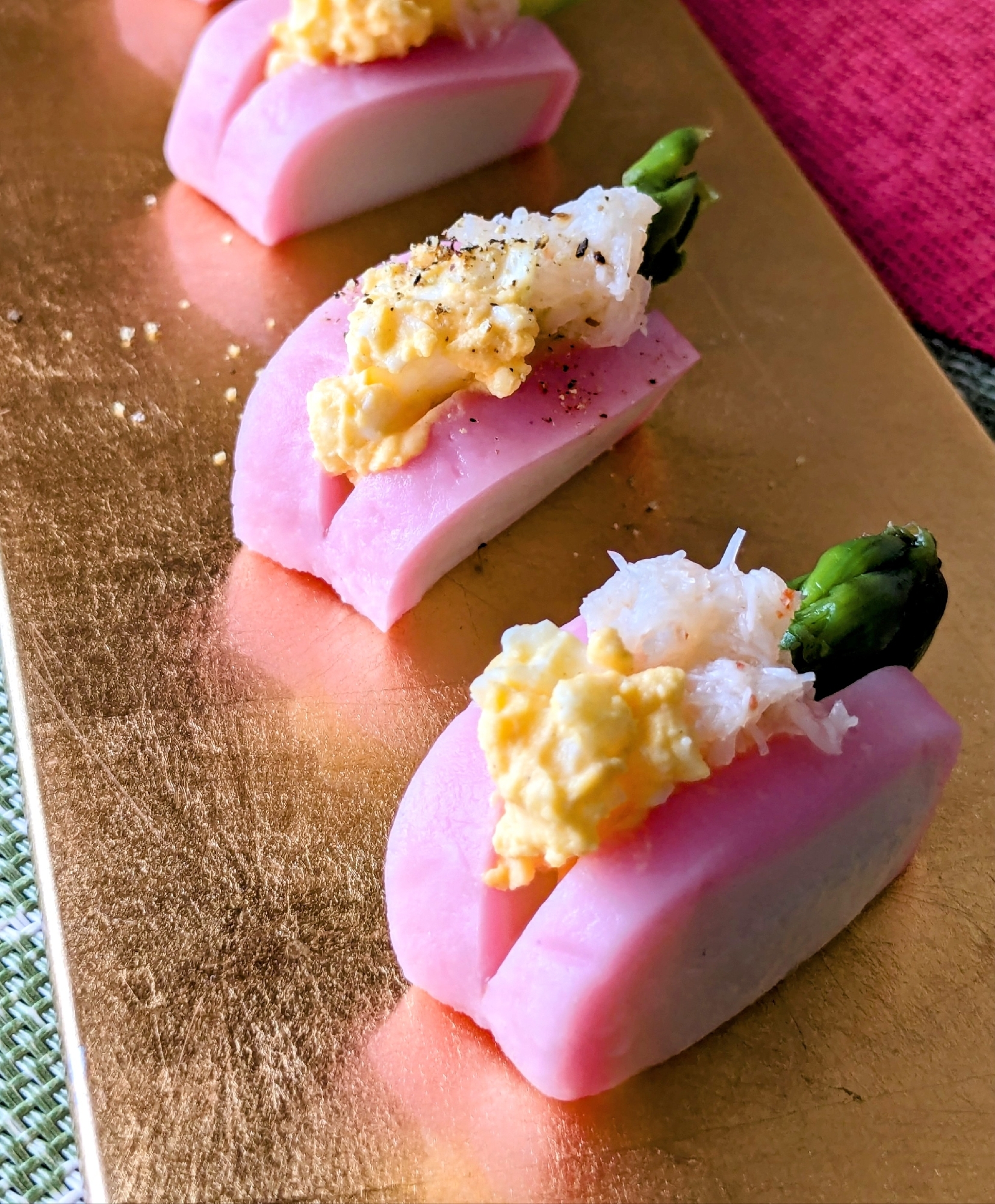 アスパラガスとカニ缶で♪〜かまぼこ前菜〜