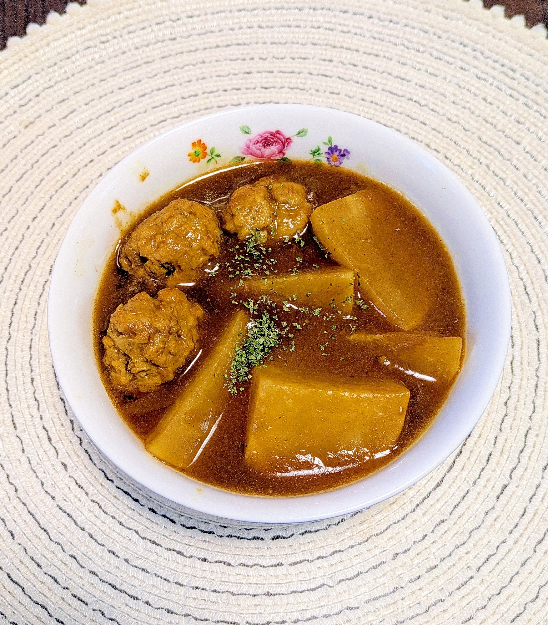 いわしつみれとかぶのカレー煮