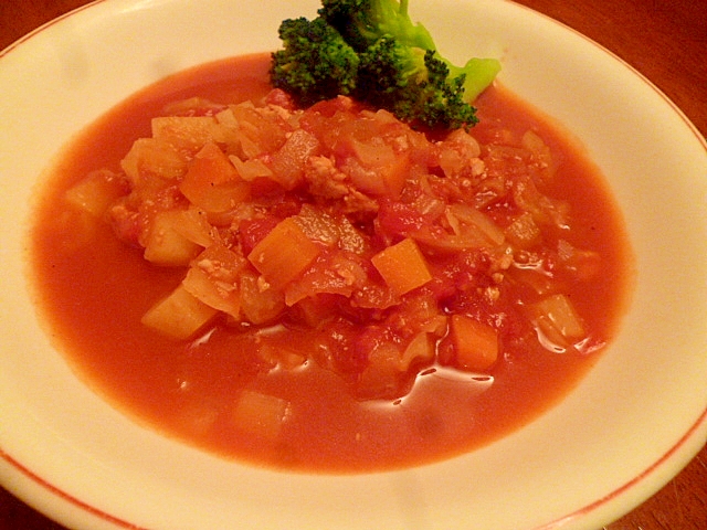 置き換えダイエットにも 鶏ひき肉のミネストローネ レシピ 作り方 By fairy tale 楽天レシピ