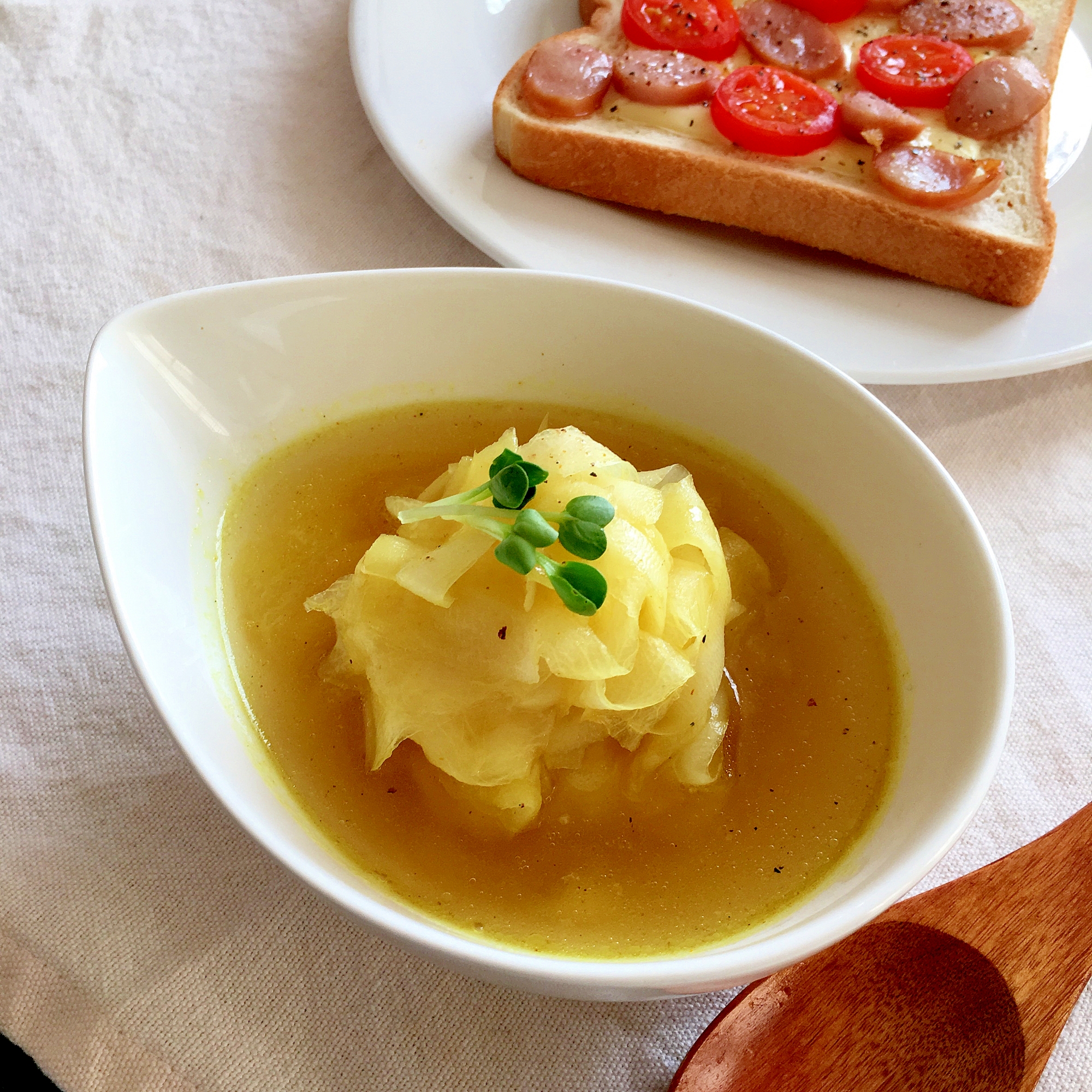 暖まる~!ピラピラ大根のコンソメカレースープ♡